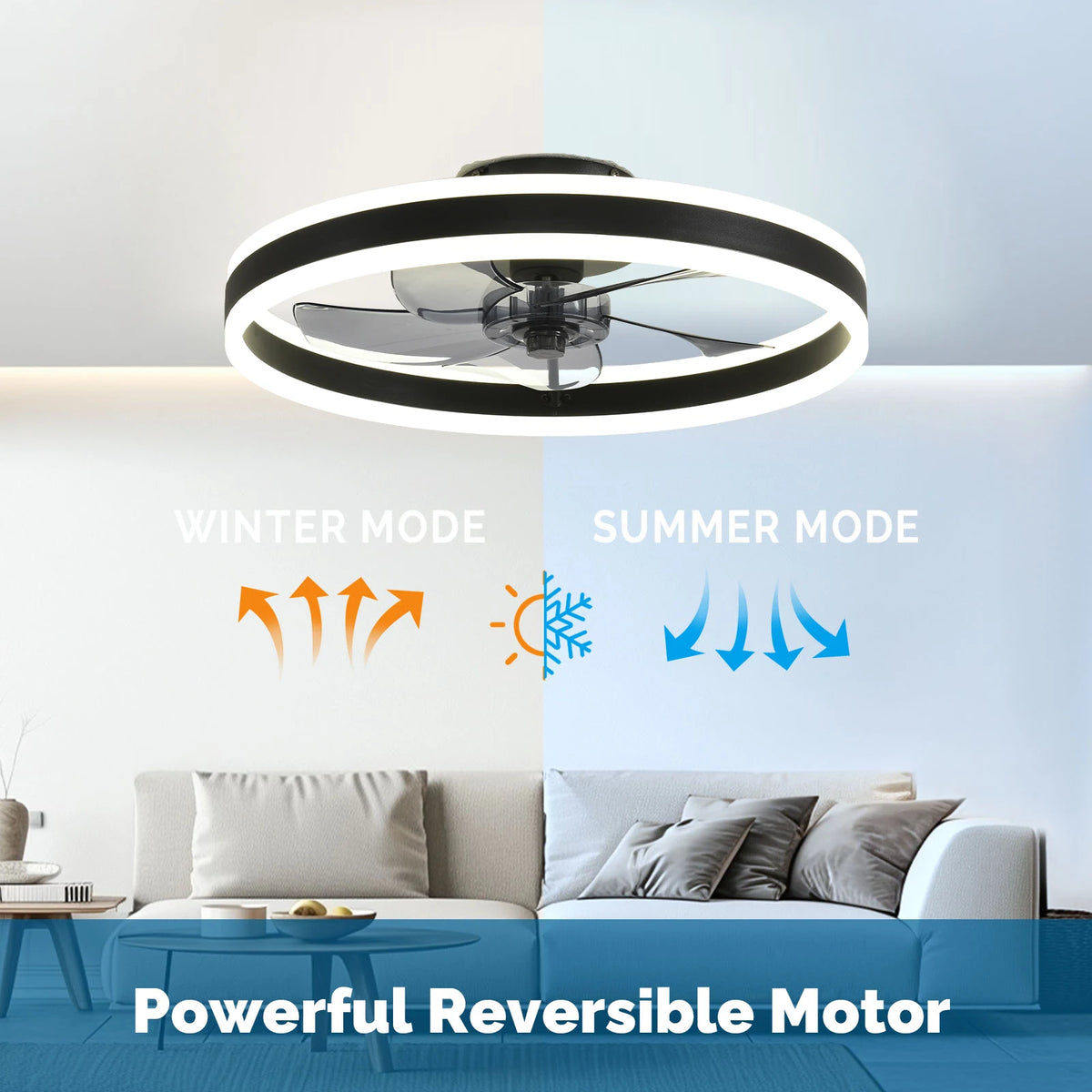 Orison Low Profile Ceiling Fan With LED And Remote Control