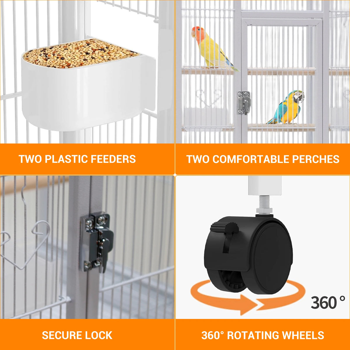 Metal Small Animal Cage With Wheels And Removable Tray