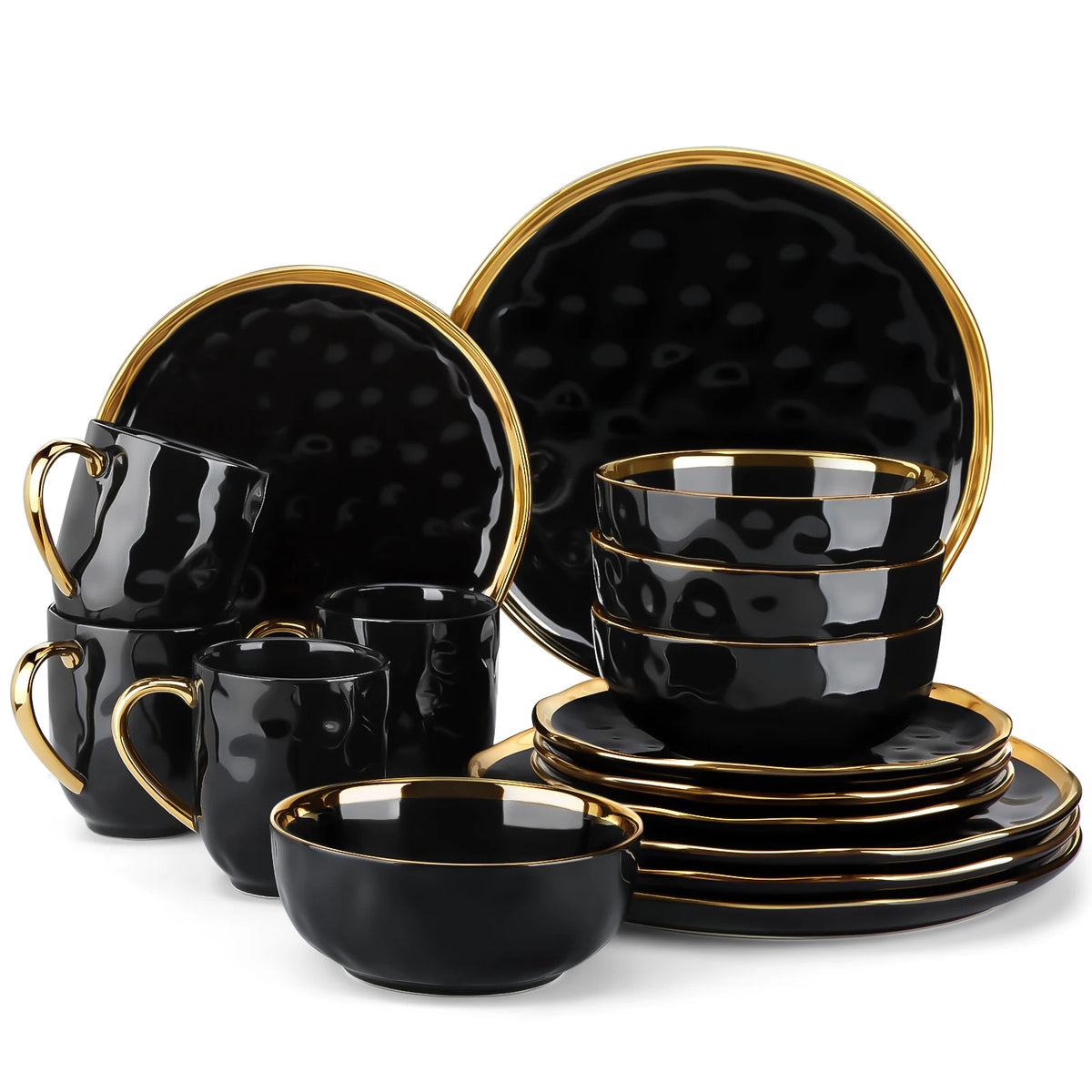 Malacasa Premium Ceramic Dinnerware Set With Bowls And Dining Plates