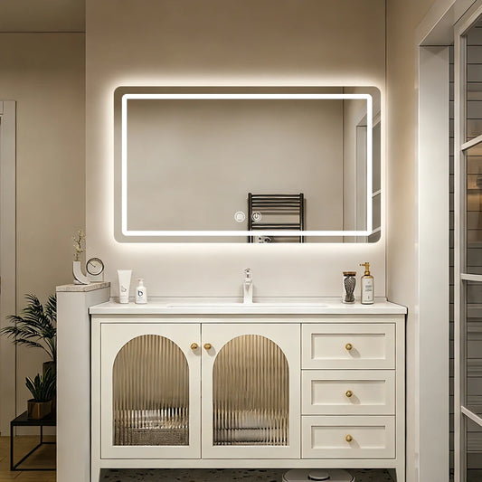MYGIIVOVO Round LED Bathroom Mirror With Dimmable Backlit Demister