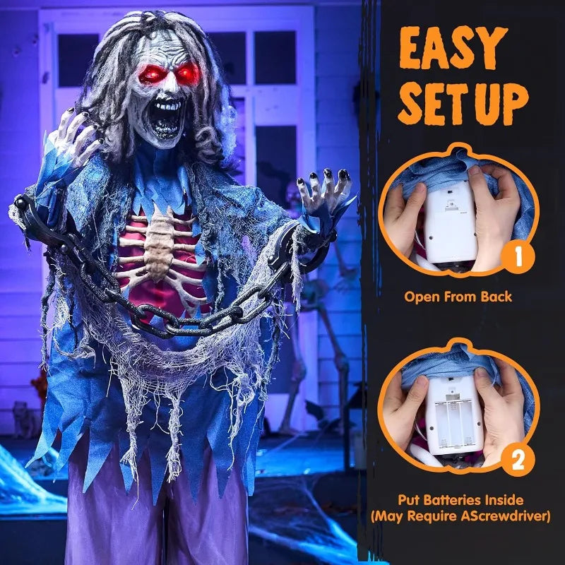 Joyfy Animatronic Zombie Halloween Decoration With Light And Sound