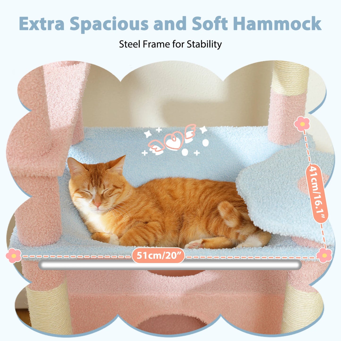 Peteppa 184cm Large Cat Tree Tower With Hammock
