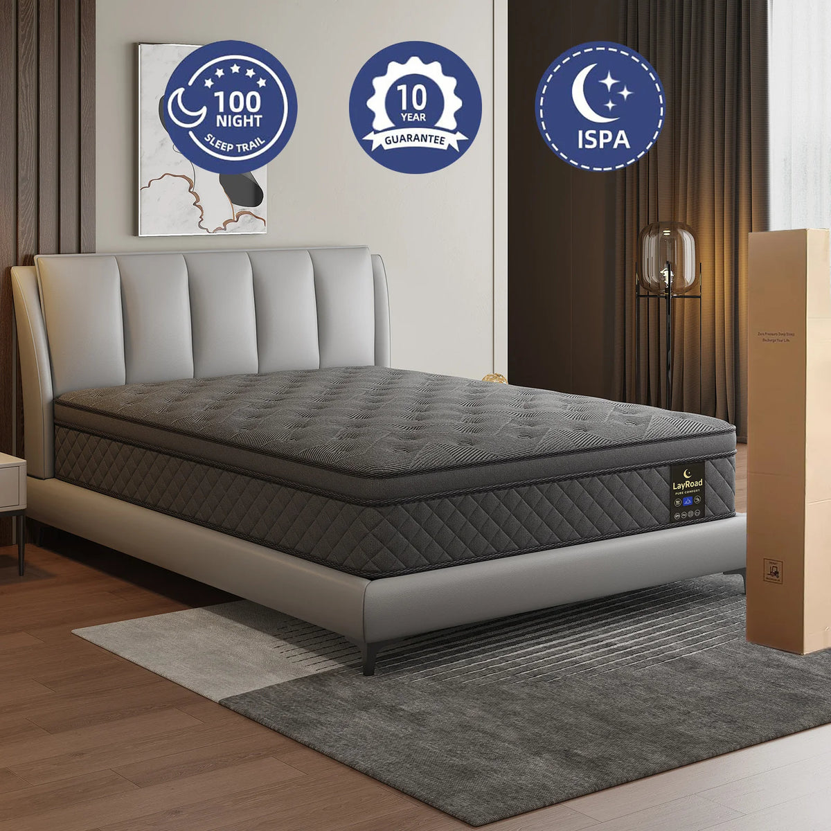 Layroad Gel Memory Foam Mattress With Cooling Support And Pressure Relief