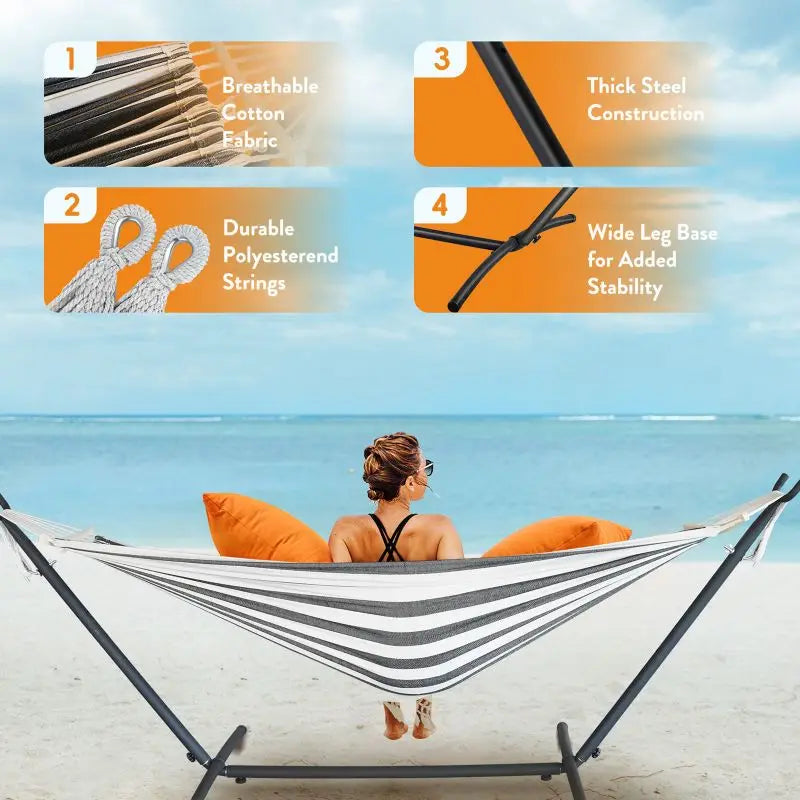 Gyroor Adjustable Stand Hammock 600lb Capacity With Storage Bag