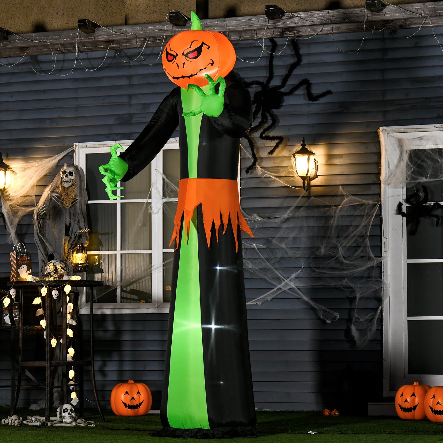 Glowing Pumpkin Inflatable Outdoor Halloween Lawn Decorations