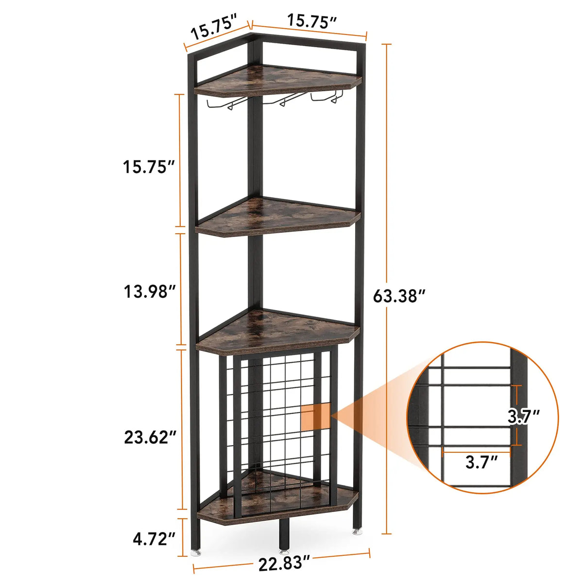 Tribesigns Modern Wooden Wine Rack Bar Cabinet With Glass Holder