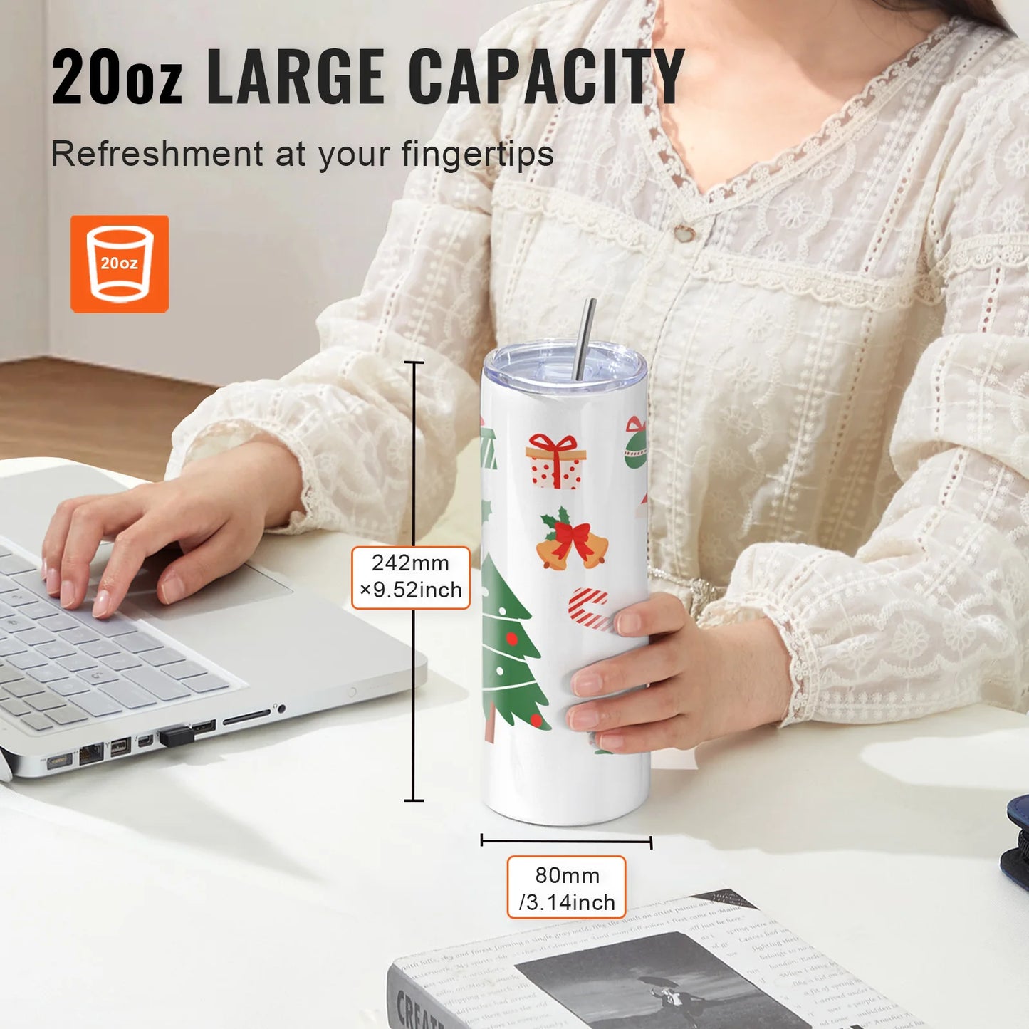 SucceBuy Straight Sublimation Stainless Steel Double Wall Blank Tumblers