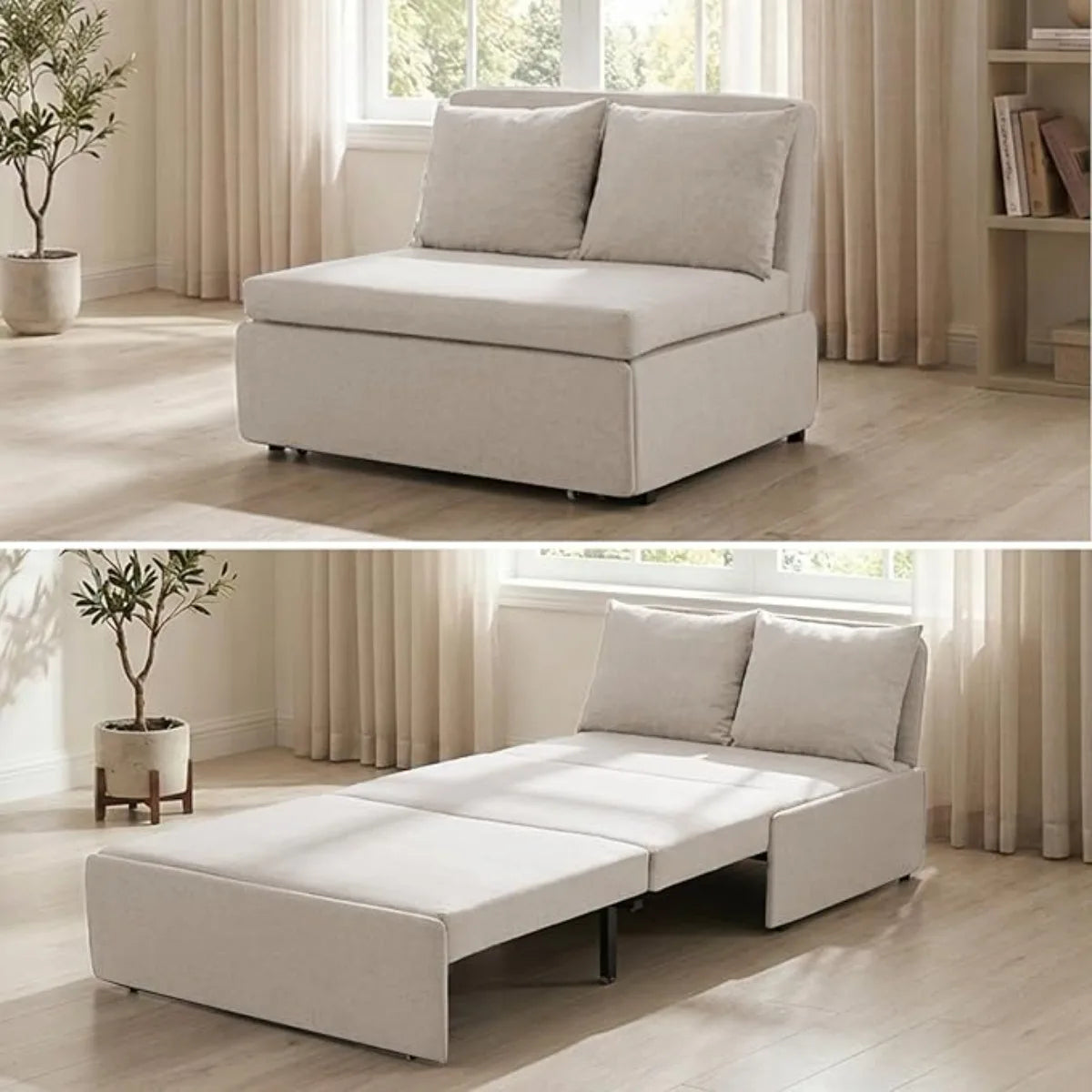 XIUWO 2-In-1 Convertible Sofa Bed Sleeper For Small Spaces