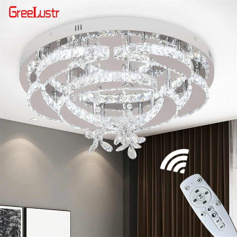 GreeLustr Crystal Ceiling Lamp Led Chandelier Pendant Lighting Living Room