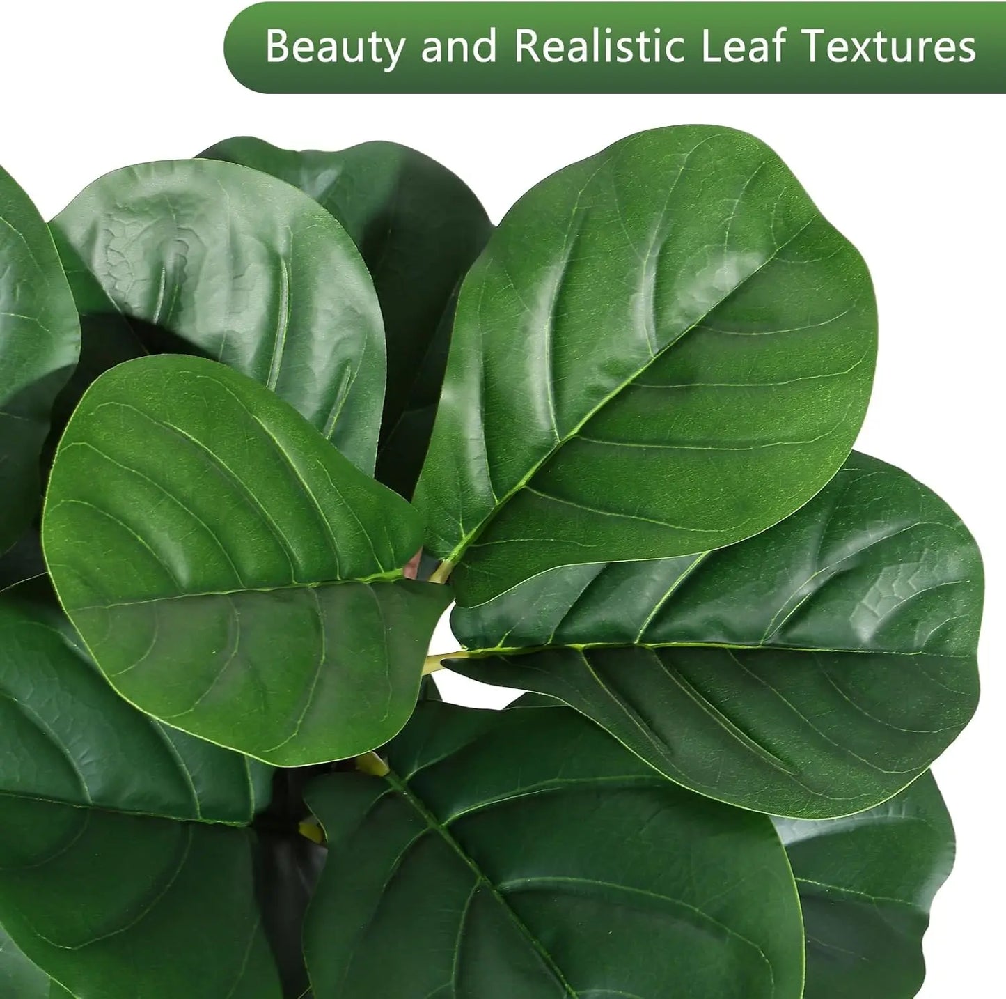 HiMISS Artificial Fiddle Leaf Fig Tree Realistic Leaves Planter Pot