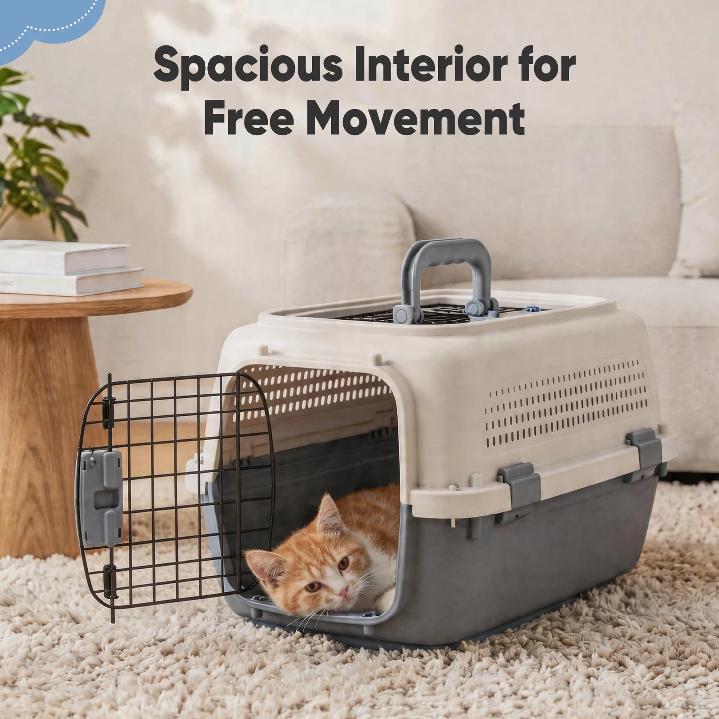 JHK Pet Carrier For Small Dogs And Cats With Top Load Door And Secure Latches