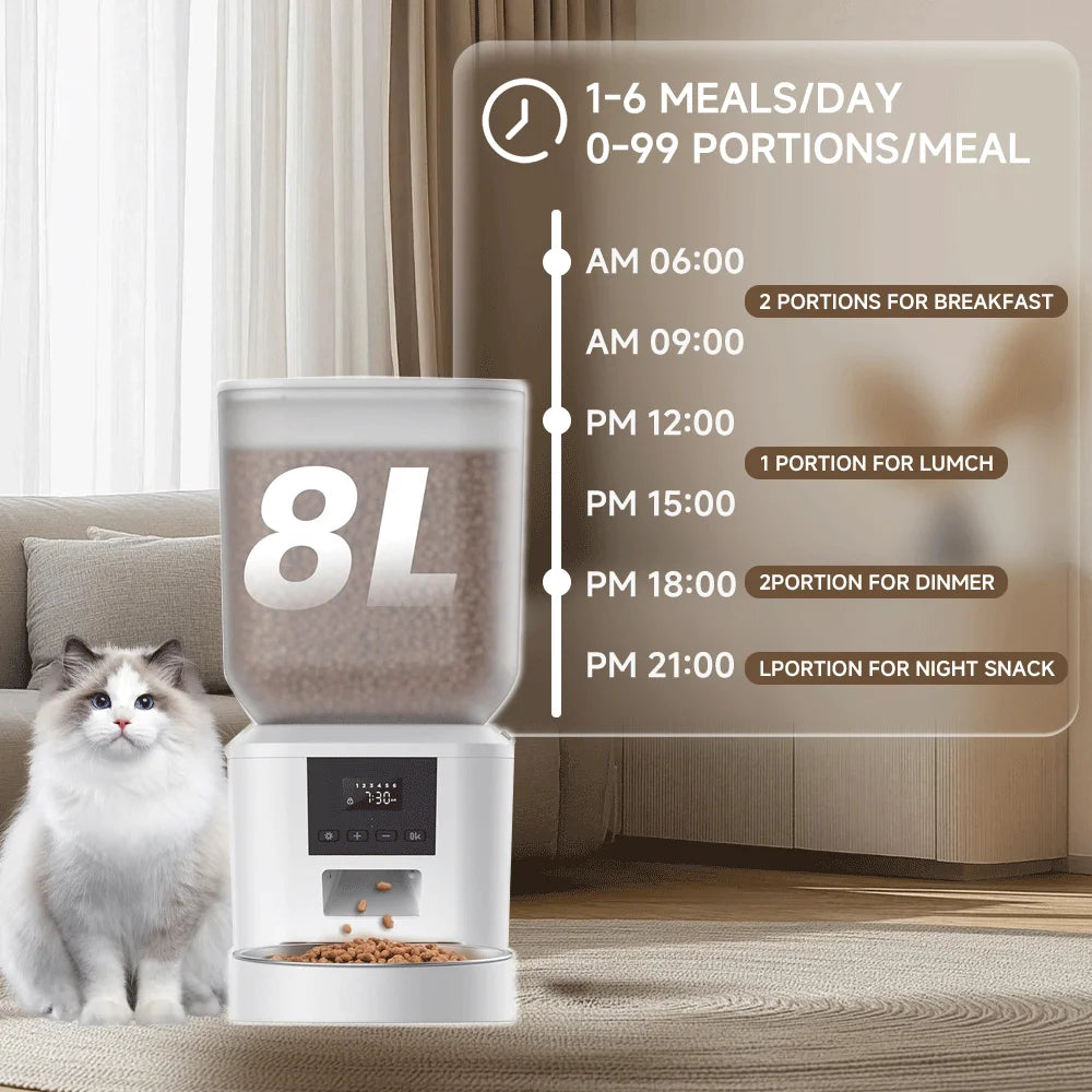 Nityers Automatic Cat Feeder With Key Control And Voice Recorder