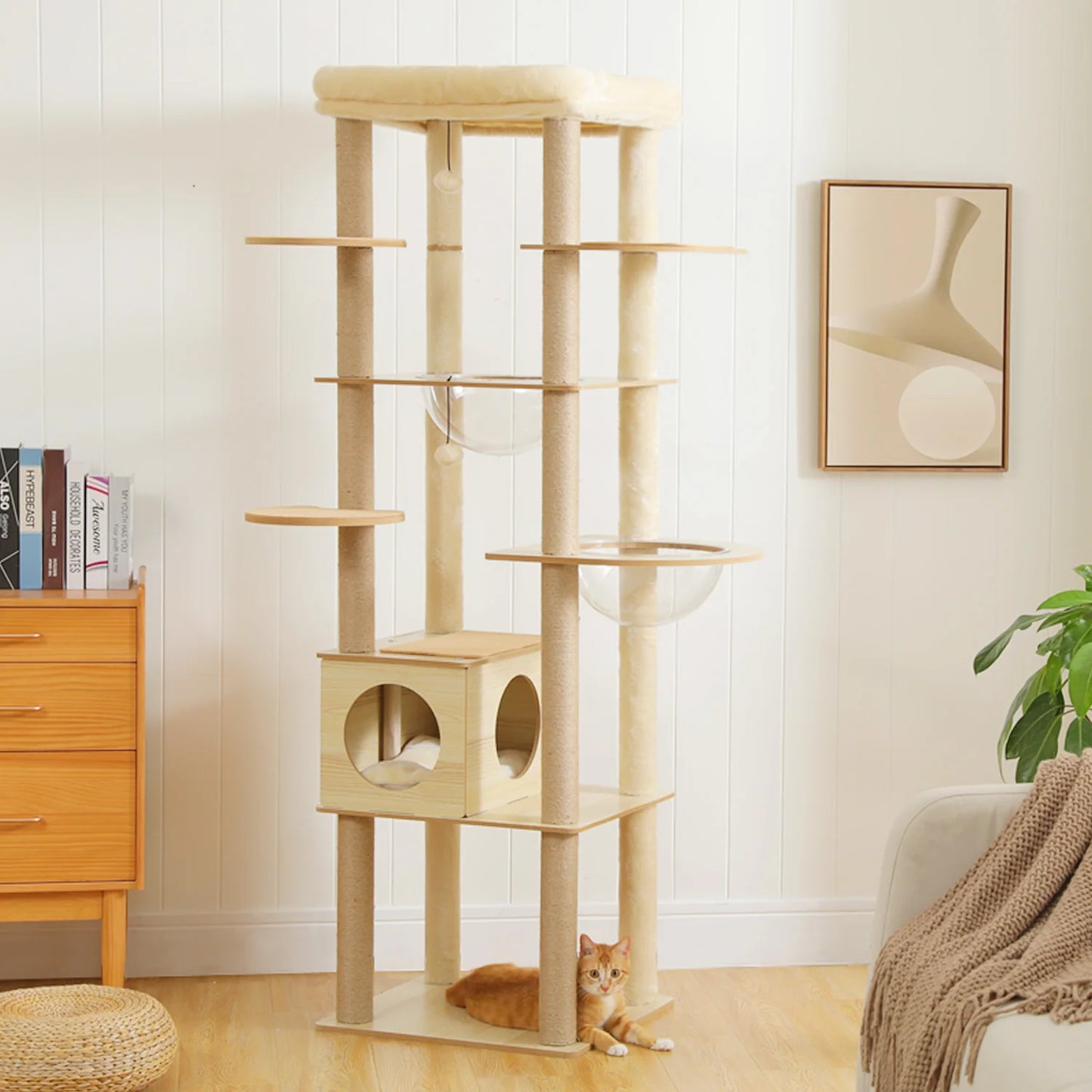 PAWZ Ro Multi Level Cat Tree Indoor Wood Tower Series