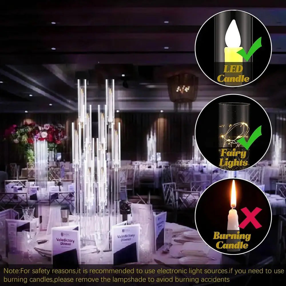 Acrylic Candelabra Centerpiece For Wedding Candle Decor