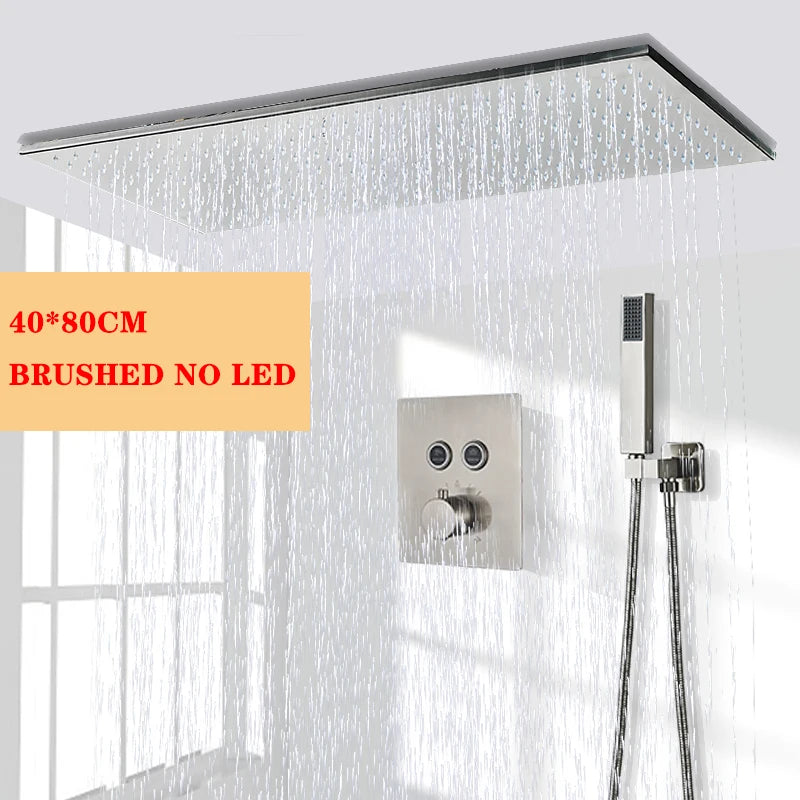 Wanmivezlo Brass LED Rain Shower Head Powered By Water Flow