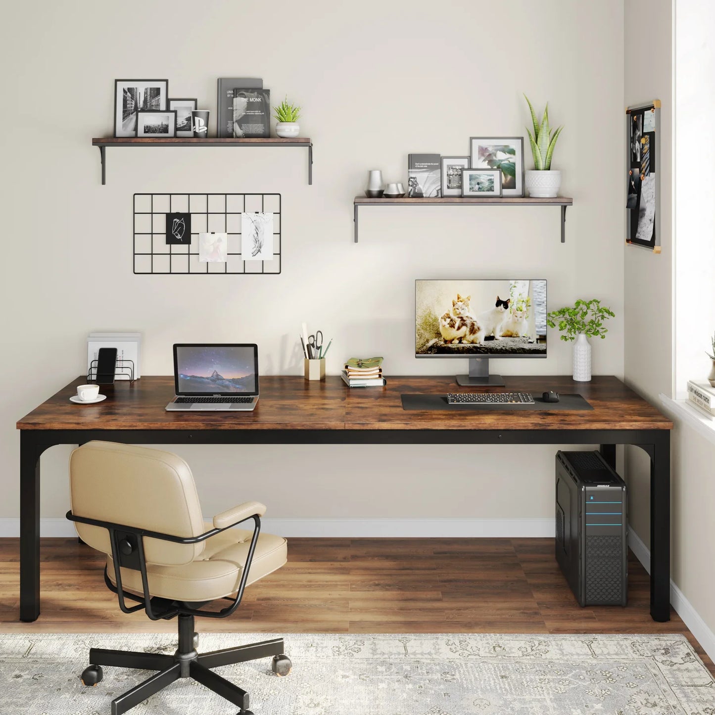 Tribesigns Two Person Desk For Home Office Large Workstation