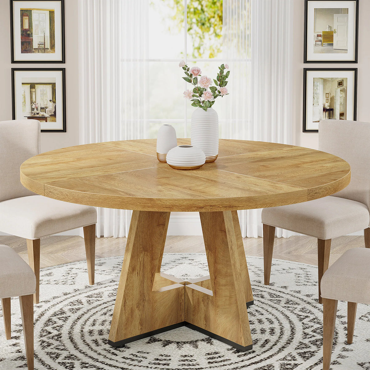 Tribesigns Round Dining Table For Modern Kitchen And Living