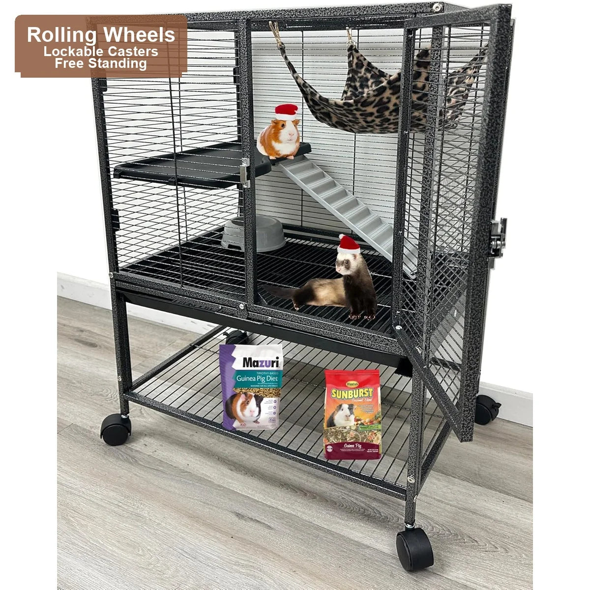 Multi Level Small Animal Cage For Guinea Pigs And Hamsters