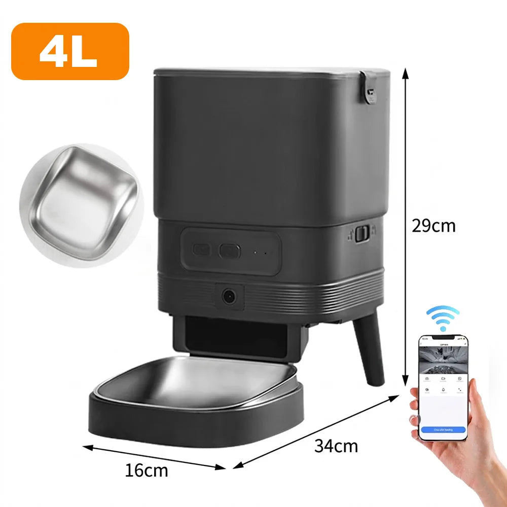 Nityers 4L Automatic Cat Feeder With HD Camera Night Vision
