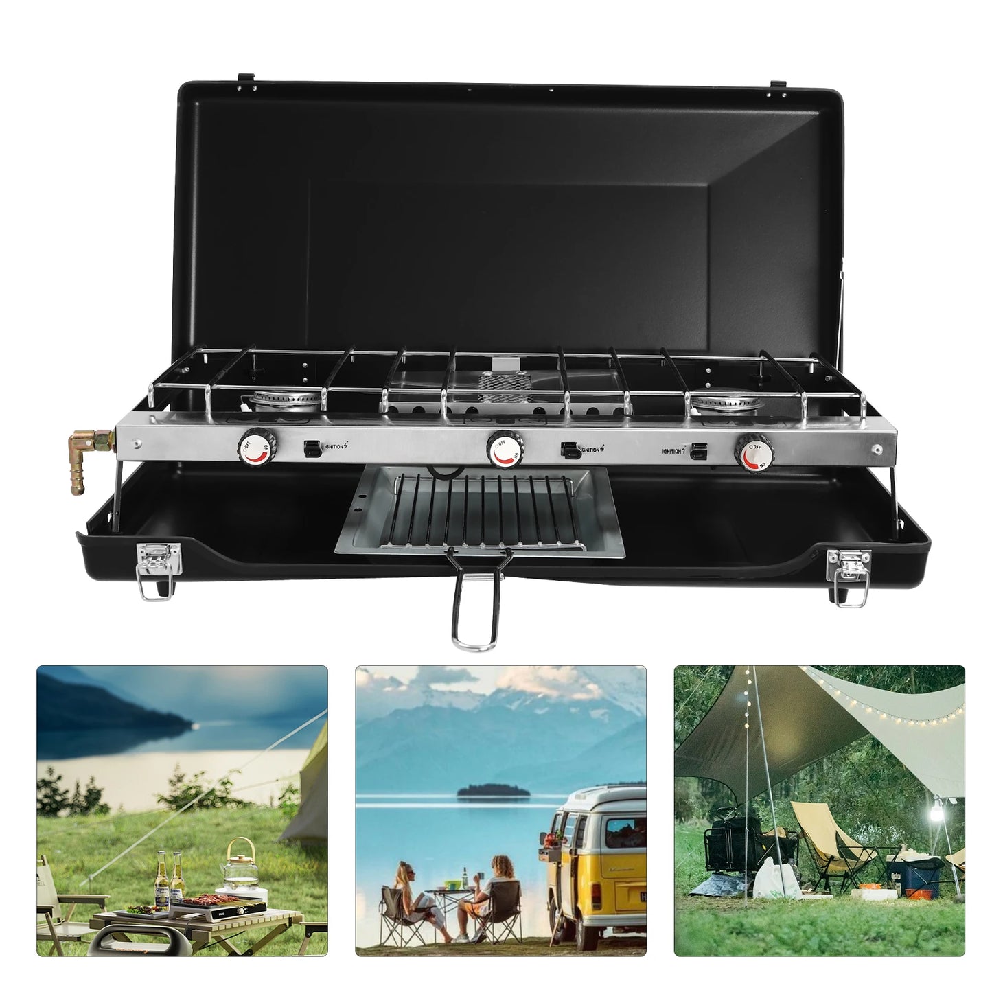 Portable 4.5KW Gas Camping Stove For Outdoor Cooking