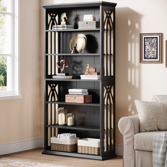 Tribesigns 6 Tier Wooden Bookcase Freestanding Living Room Shelf