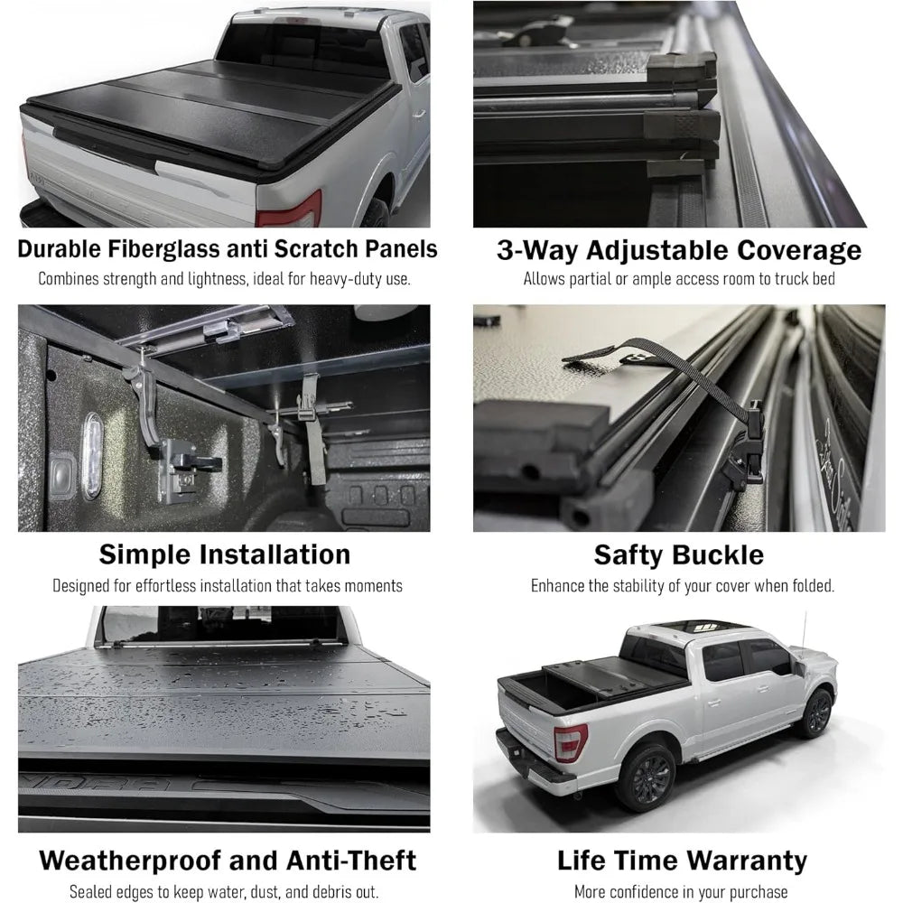 NBVCX Hard Folding Tonneau Cover for Dodge Ram 1500