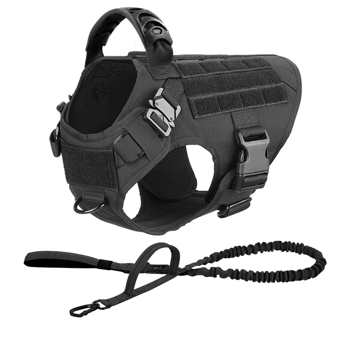 Padded Nylon Dog Harness And Leash Set With Quick Release