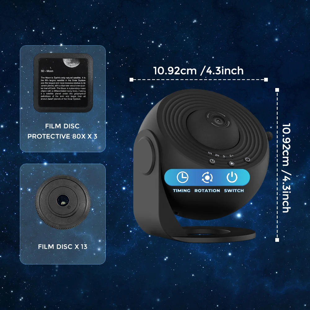 Aiopp Planetarium Star Projector With Rotating Galaxy Display And Timer