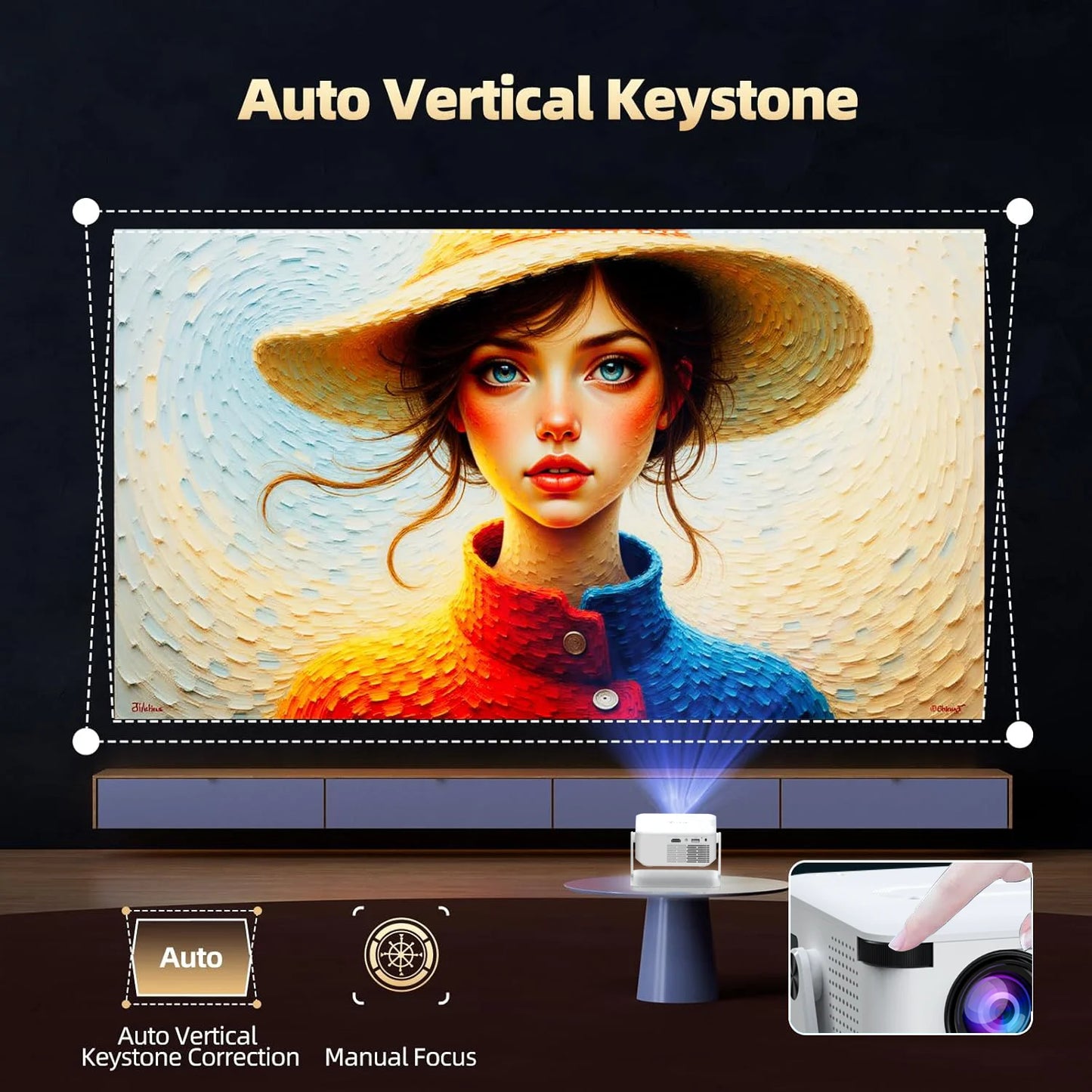 Xnano Smart Android Projector With HDMI USB Bluetooth Speaker
