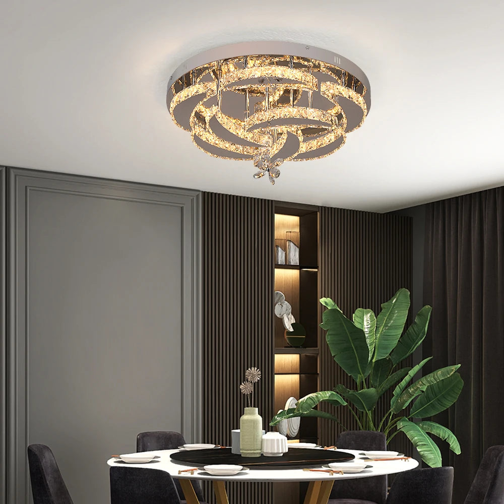 GreeLustr Crystal Ceiling Lamp Led Chandelier Pendant Lighting Living Room