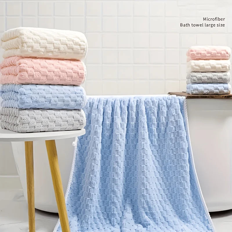 Waffle Weave Microfiber Bath Towels, Ultra Soft And Quick Dry