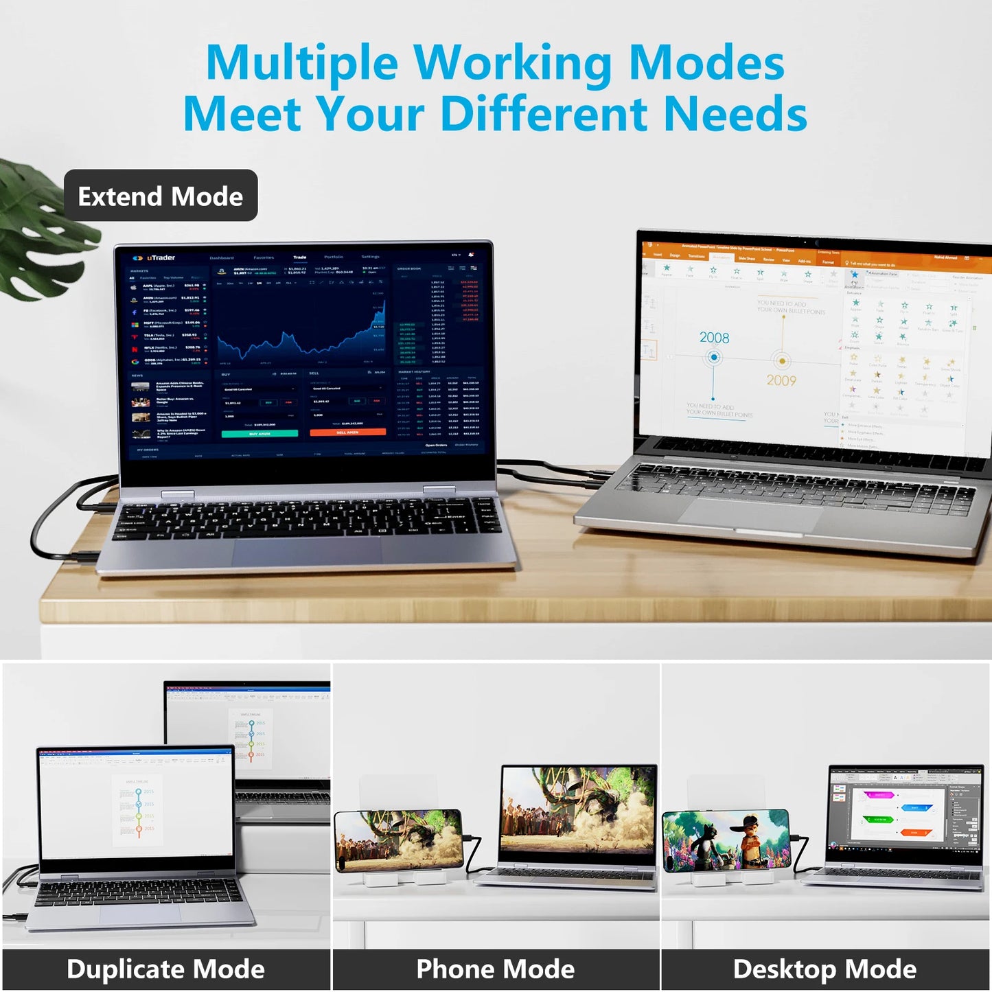Dopesplay 14 Inch Portable Touch Monitor With Built-in Battery