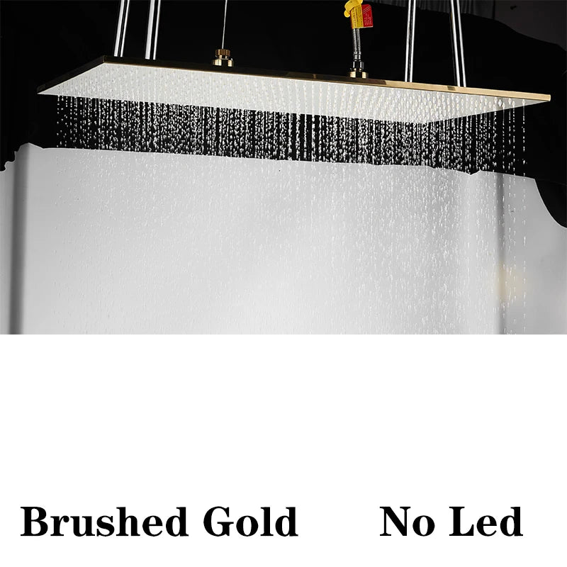 Wanmivezlo Brass LED Rain Shower Head Powered By Water Flow