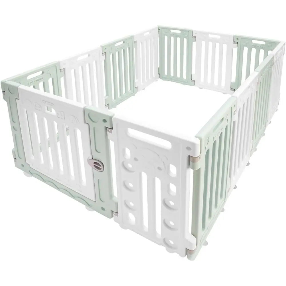 Foldable Indoor Dog Playpen With Door And Secure Plastic Panels