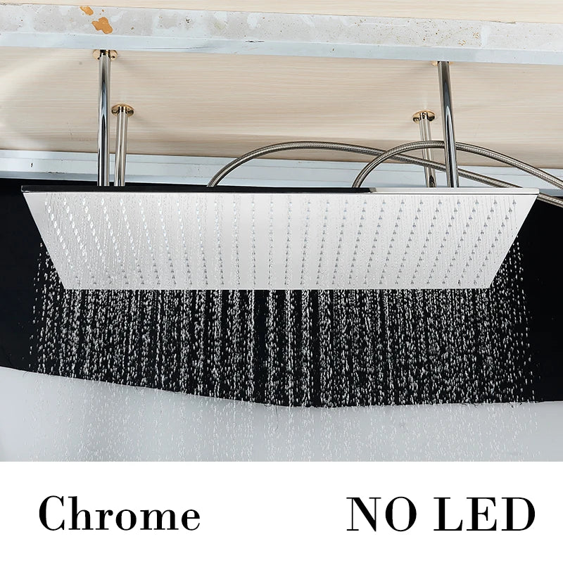 Wanmivezlo Brass LED Rain Shower Head Powered By Water Flow