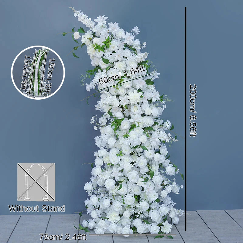 Angela Flower Artificial Rose Lily Delphinium Wedding Backdrop Decor