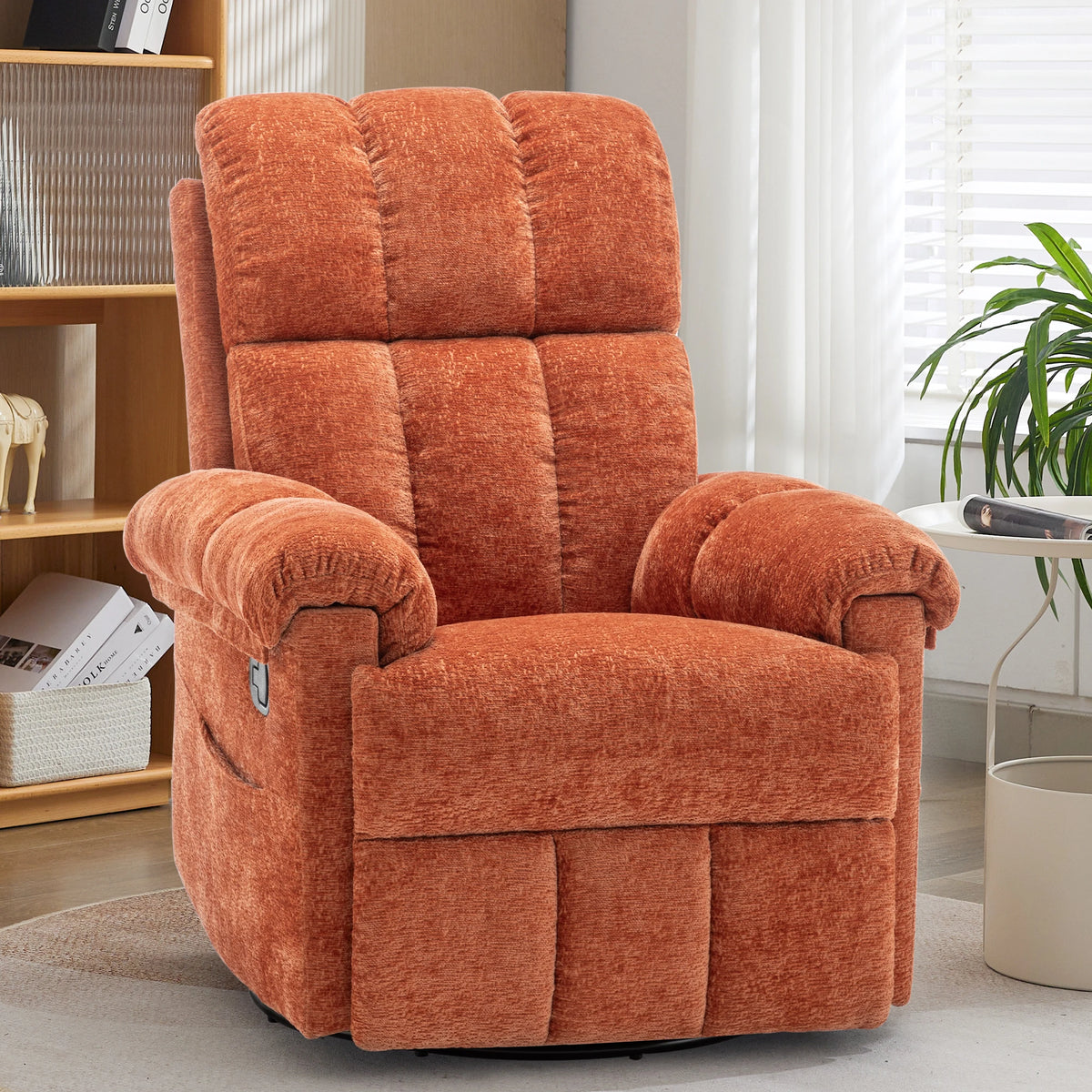 Korser Swivel Rocker Recliner Chair With Convenient Side Storage Pockets