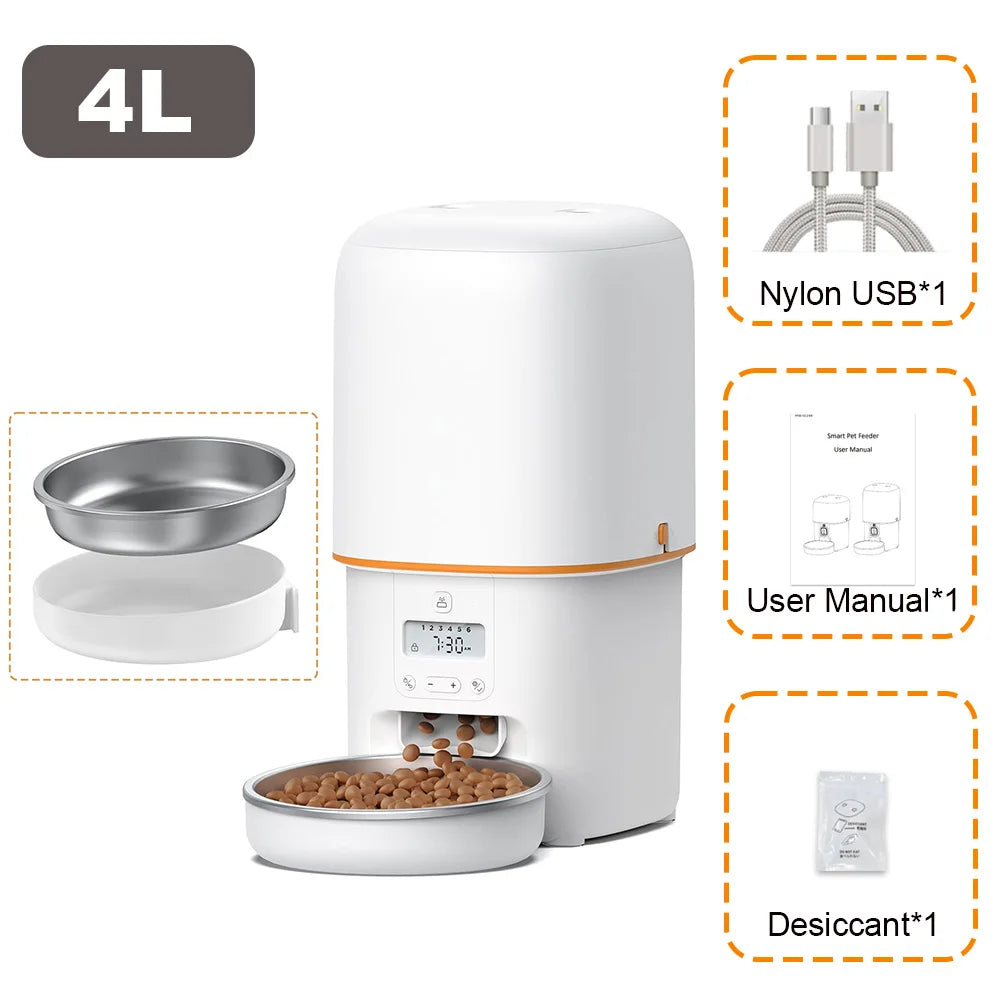 Nityers 4L Automatic Cat Feeder With Voice Recorder