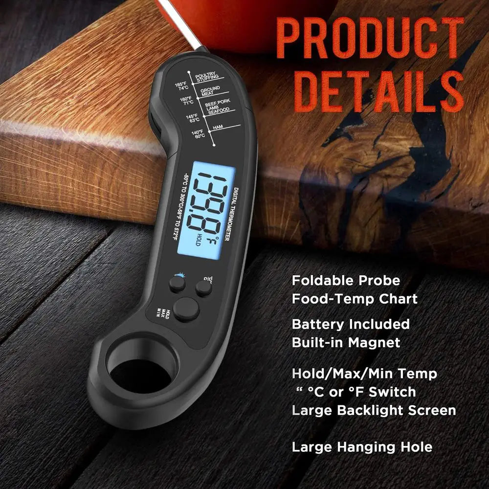 Digital Waterproof Meat Thermometer Fast Reading For Kitchen BBQ Cooking