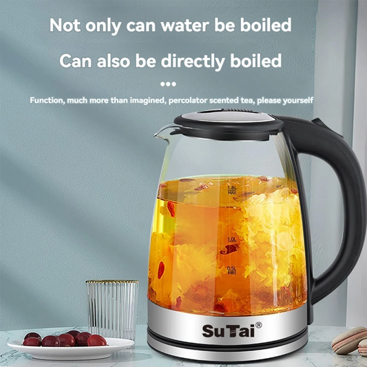 Octavo Electric Water Kettle Featuring Borosilicate Glass And LED Lighting