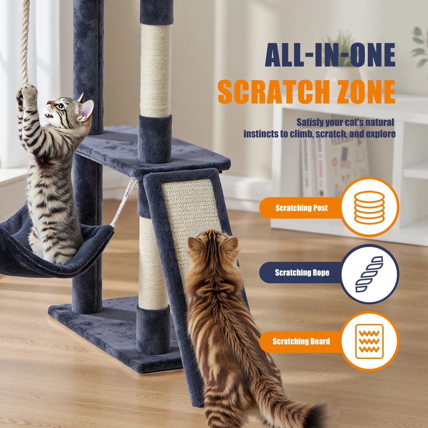 MCQ Cat Tree Tower Multi Level Scratching Posts Indoor Cats