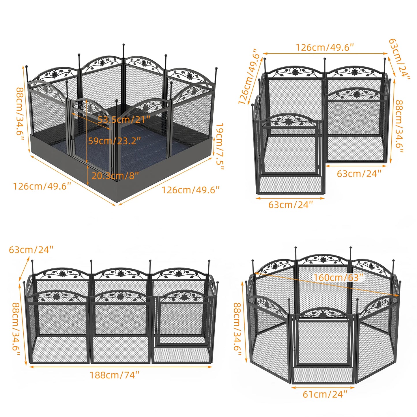 BINGOPAW EightPanel Heavy Duty Dog Playpen For Indoor Outdoor