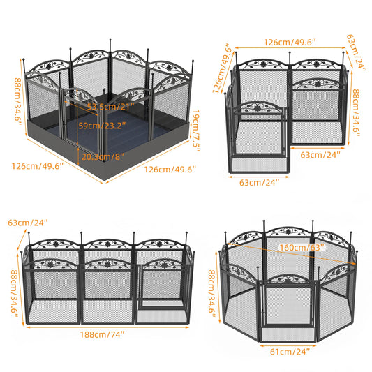 BINGOPAW EightPanel Heavy Duty Dog Playpen For Indoor Outdoor