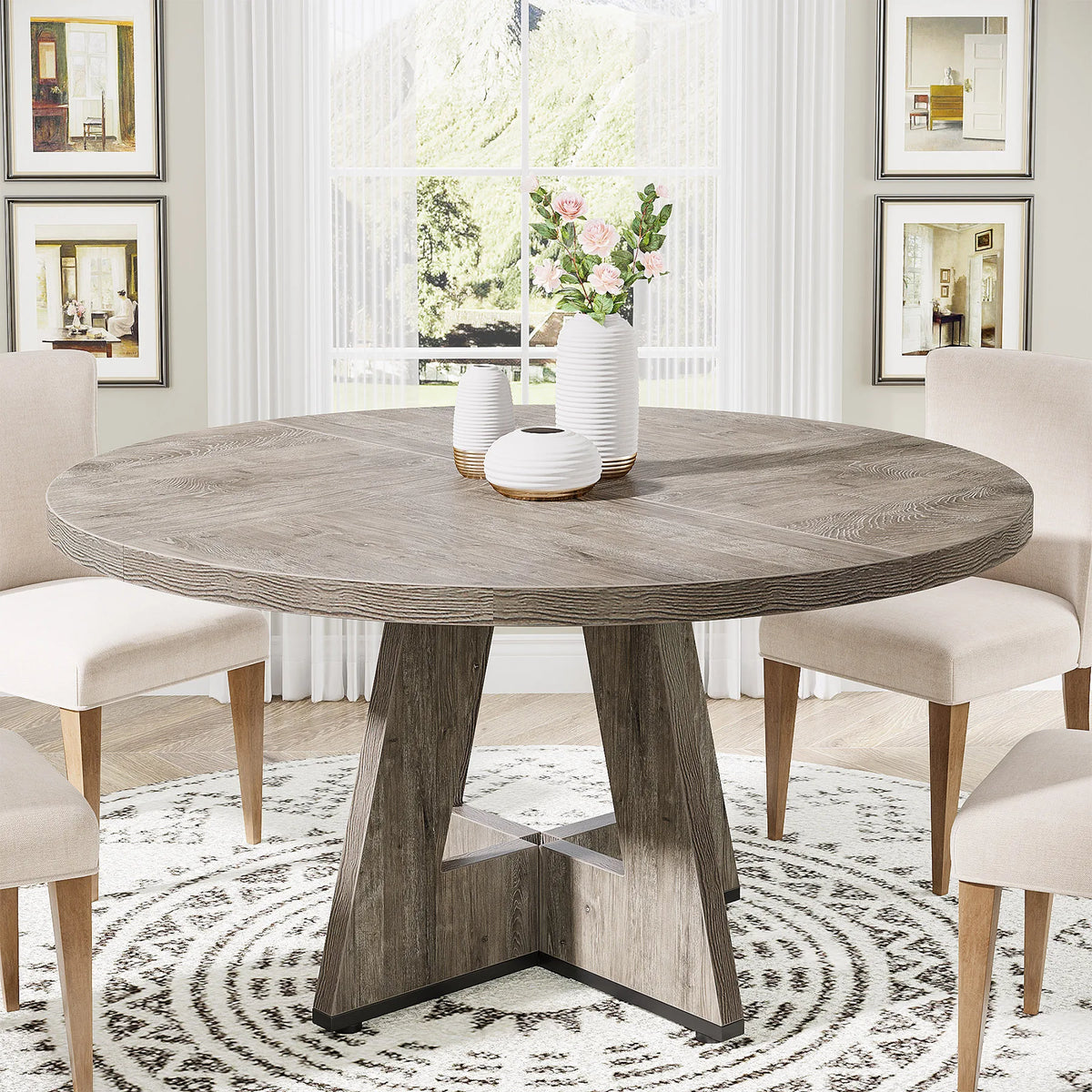 Tribesigns Round Dining Table For Modern Kitchen And Living