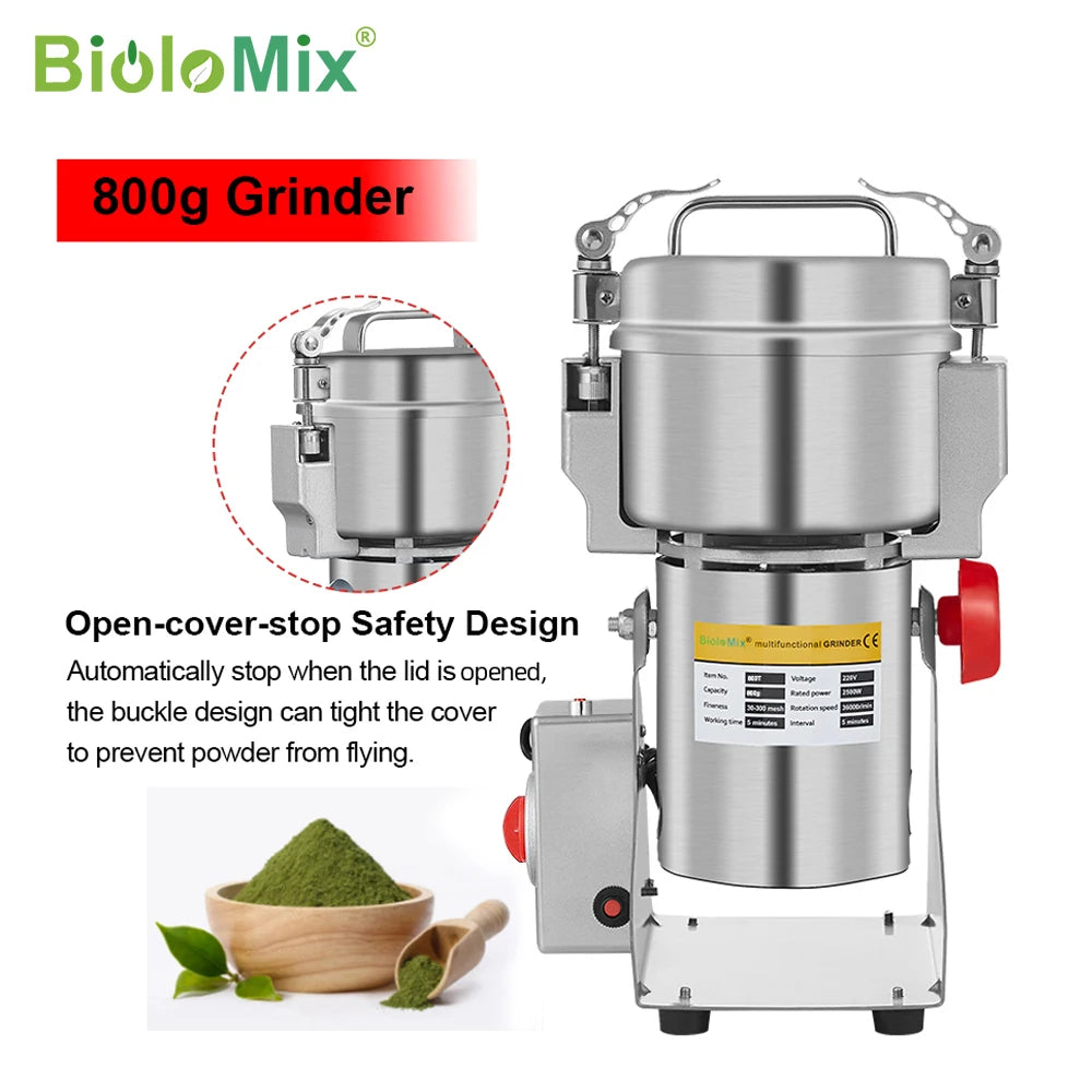 BioloMix Stainless Steel Electric Dry Food Grinder For Spices