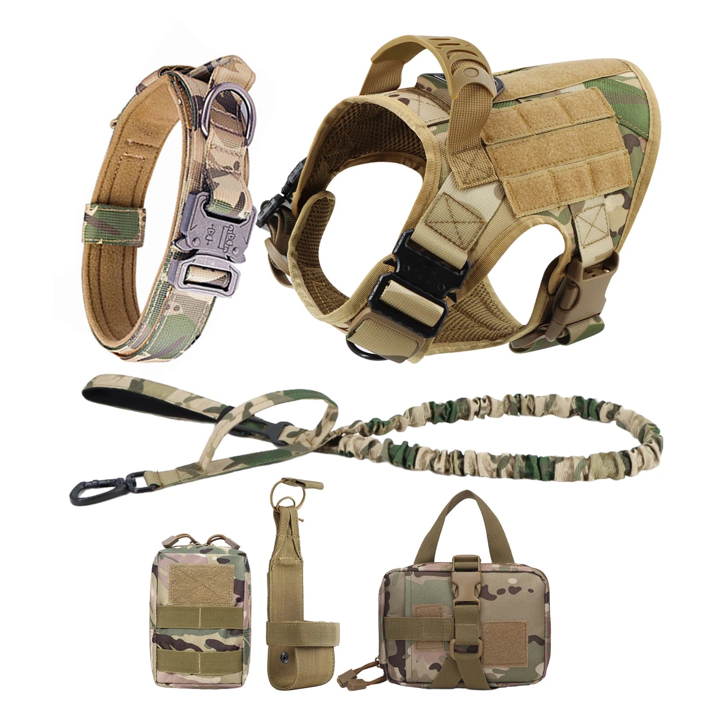 Padded Nylon Dog Harness And Leash Set With Quick Release