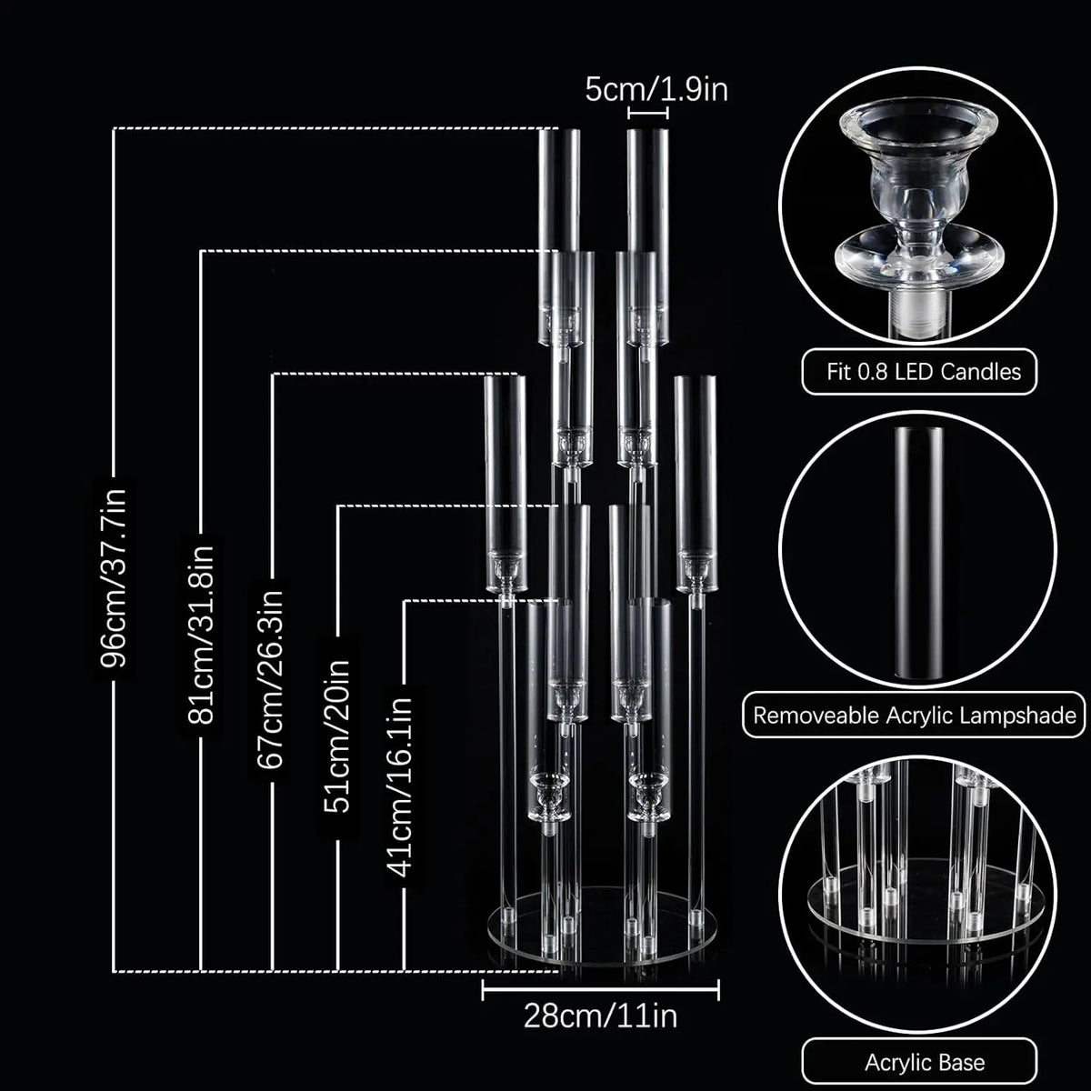 Acrylic Candelabra Centerpiece For Wedding Candle Decor