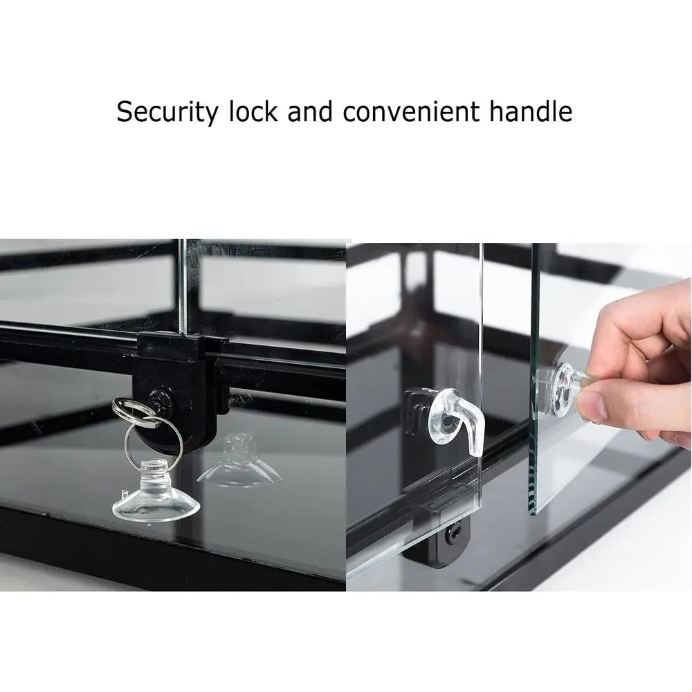 Front-Opening Glass Terrarium With Ventilated Top For Reptiles