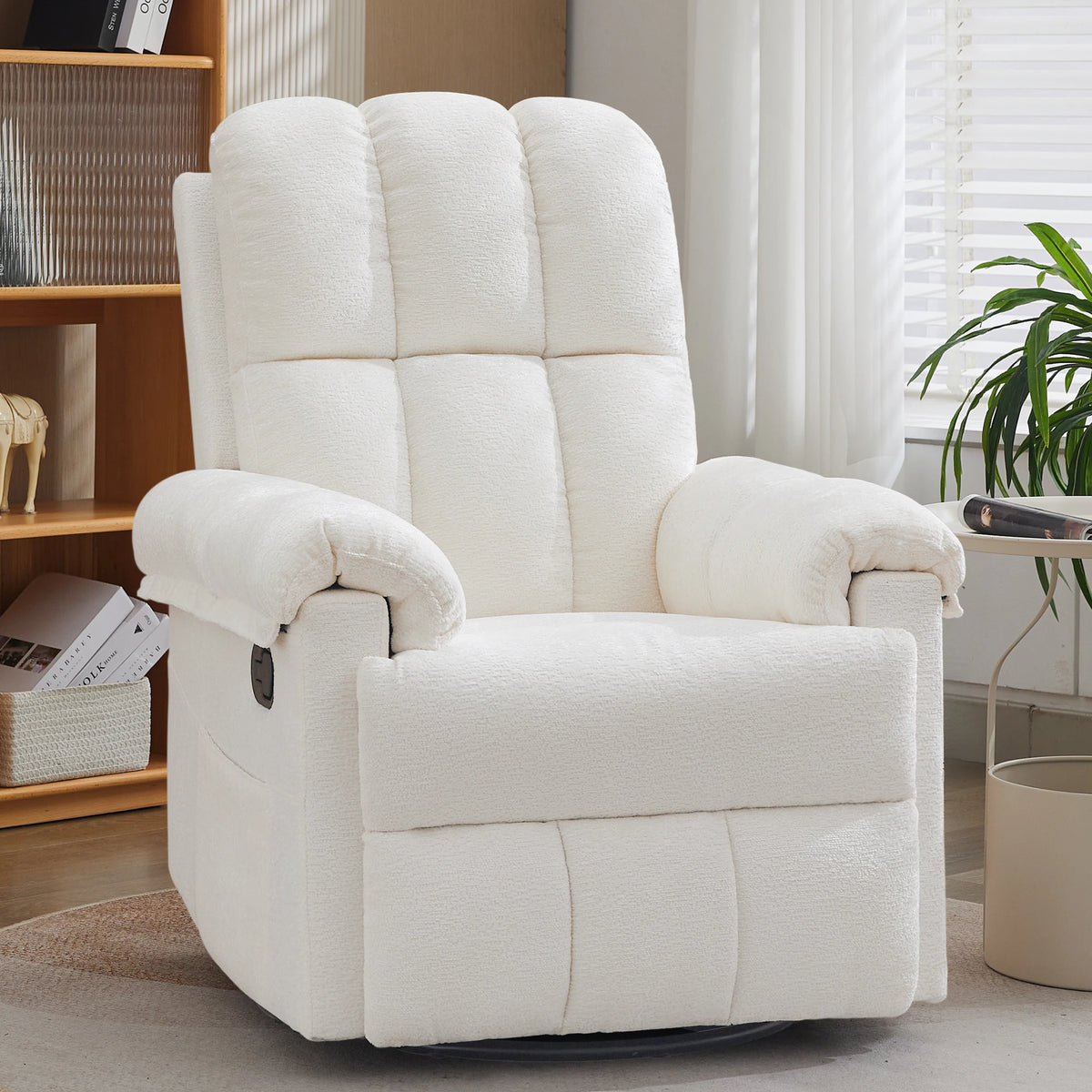 Korser Swivel Rocker Recliner Chair With Convenient Side Storage Pockets