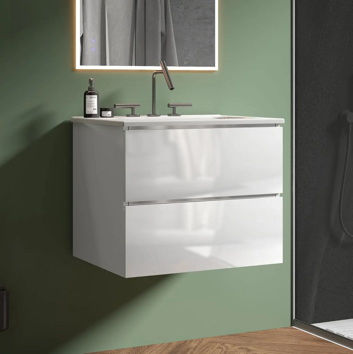 Modern Floating Bathroom Vanity With Sink And Soft Closing Drawers
